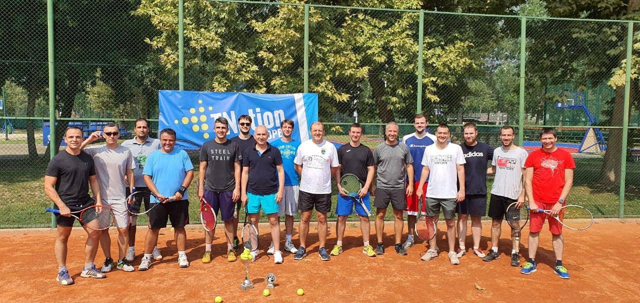 TNation employees on the tennis field